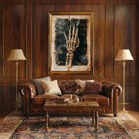 Elegant Skeletal Hand with Quill Artistic Poster