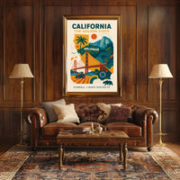 California The Golden State Wall Art Print PosterGoat