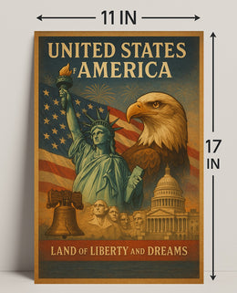 Land of Liberty and Dreams Poster PosterGoat