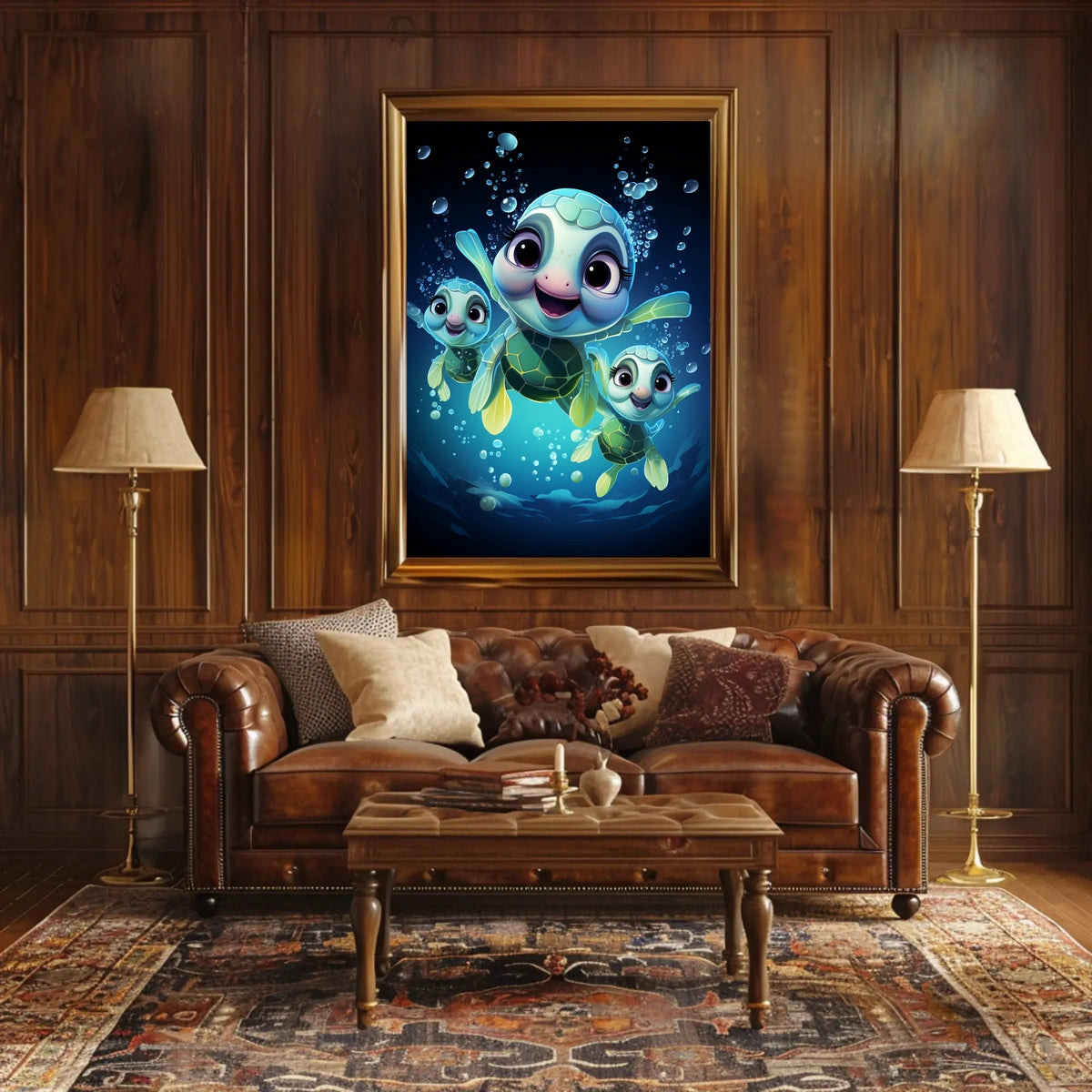 Underwater Adventure: Playful Sea Turtles Poster