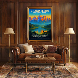 Majesty in the Rockies Grand Teton National Park Poster PosterGoat