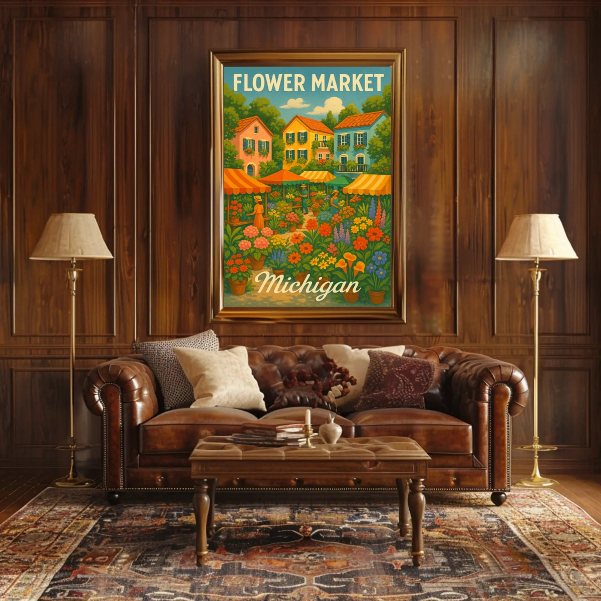 Flower Market In Michigan Poster
