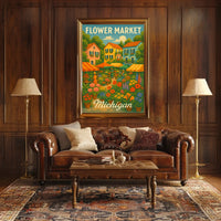 Flower Market In Michigan Poster