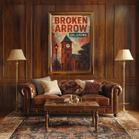 Broken Arrow Oklahoma Scenic Wanderlust Decor Vintage Wall Art Inspired Real World Scenes Poster