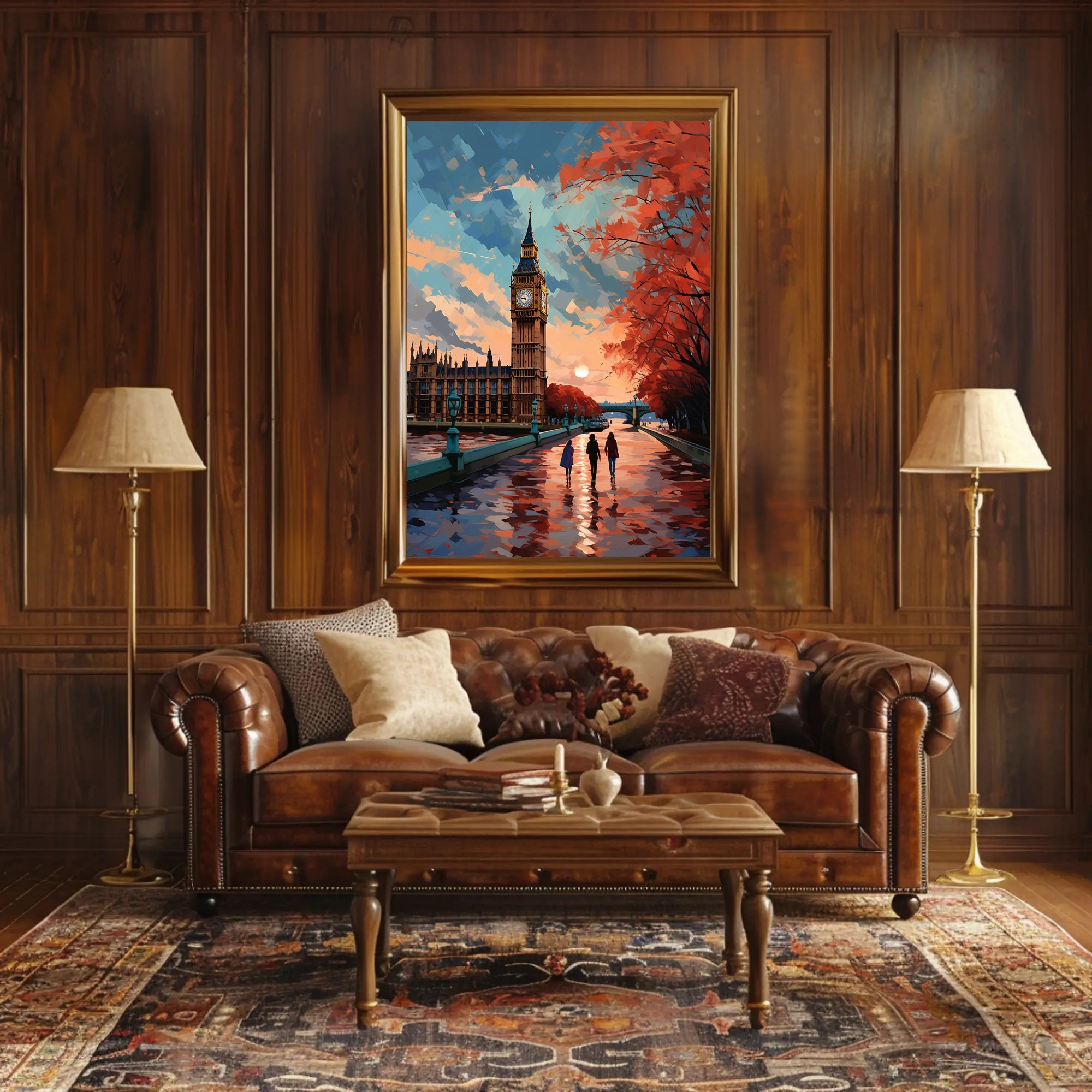 Autumn Stroll By Big Ben Poster PosterGoat