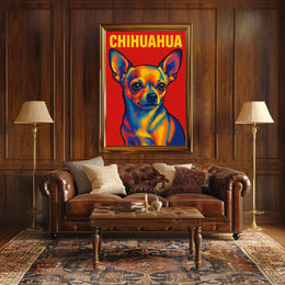 Vibrant Chihuahua Portrait Poster