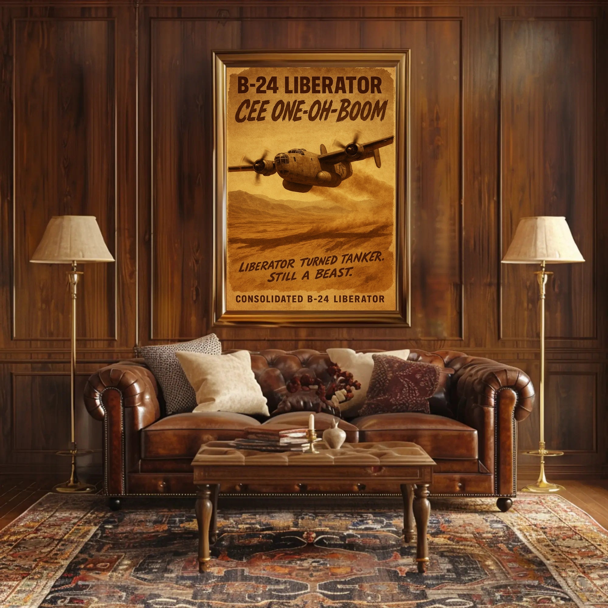 B-24 Liberator Vintage Art WWII Poster