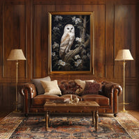 Barn Owl Elegance Perched Animal Poster
