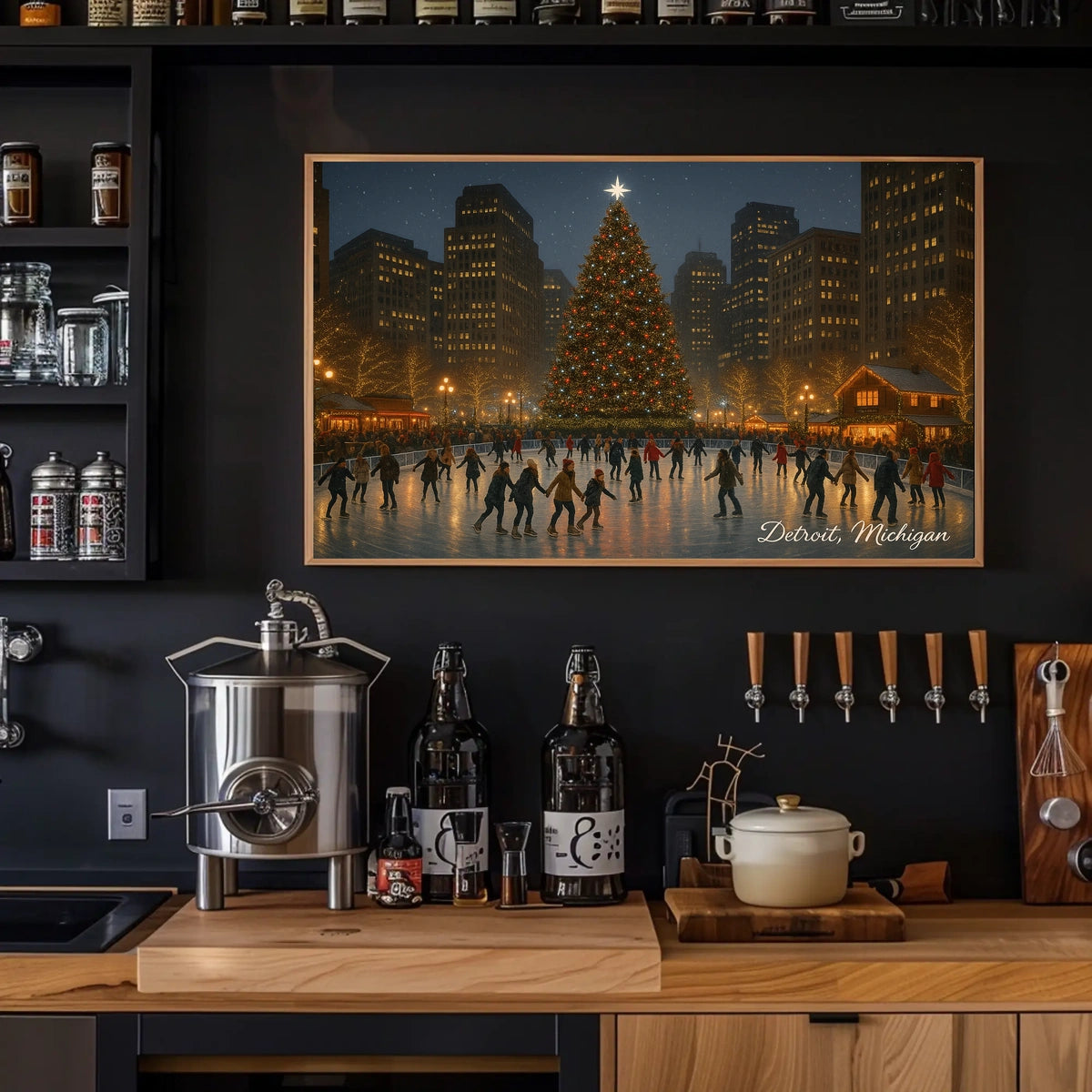 Winter Wonderland Detroit Cozy Photography Realism Poster