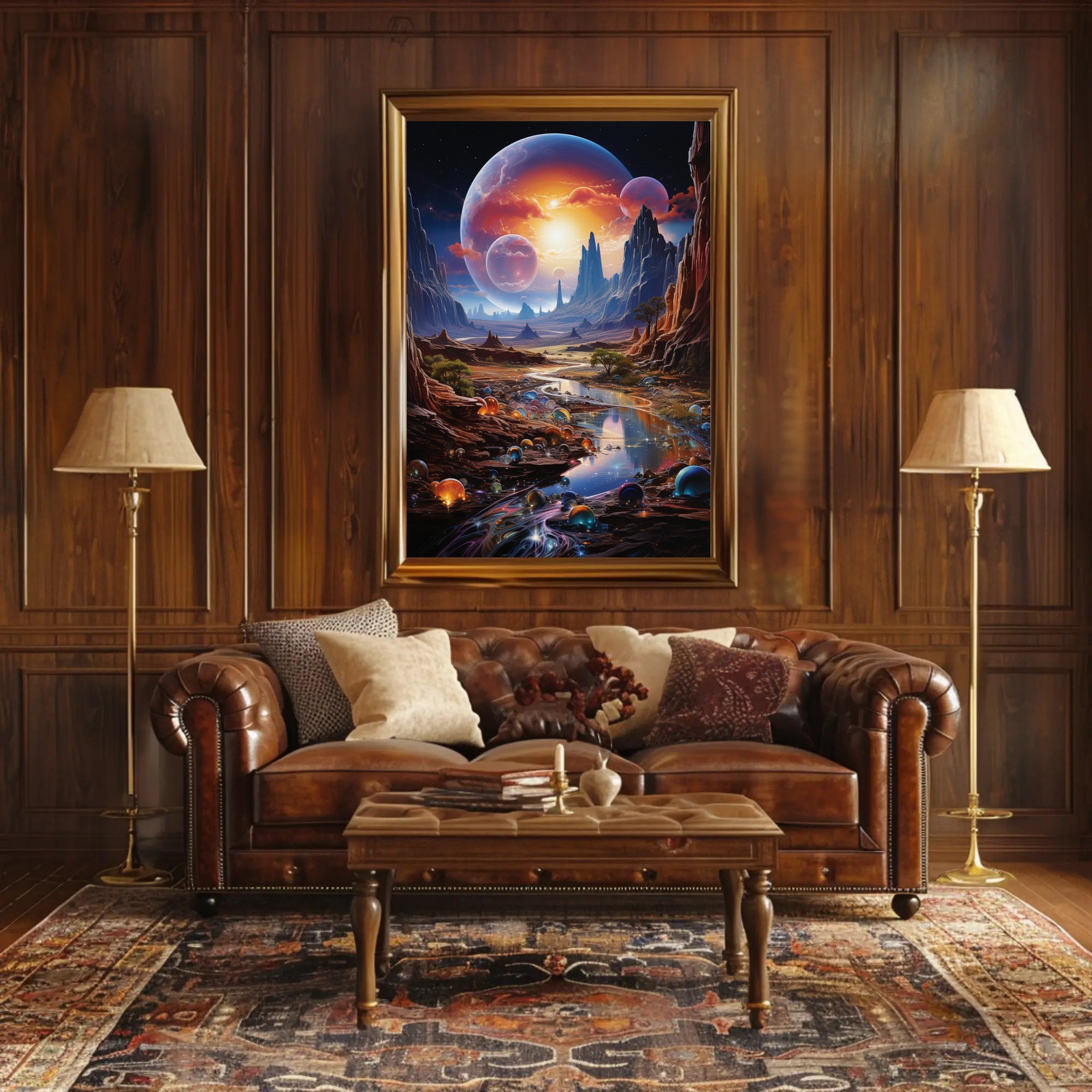 Cosmic Landscape Fantasy Poster PosterGoat