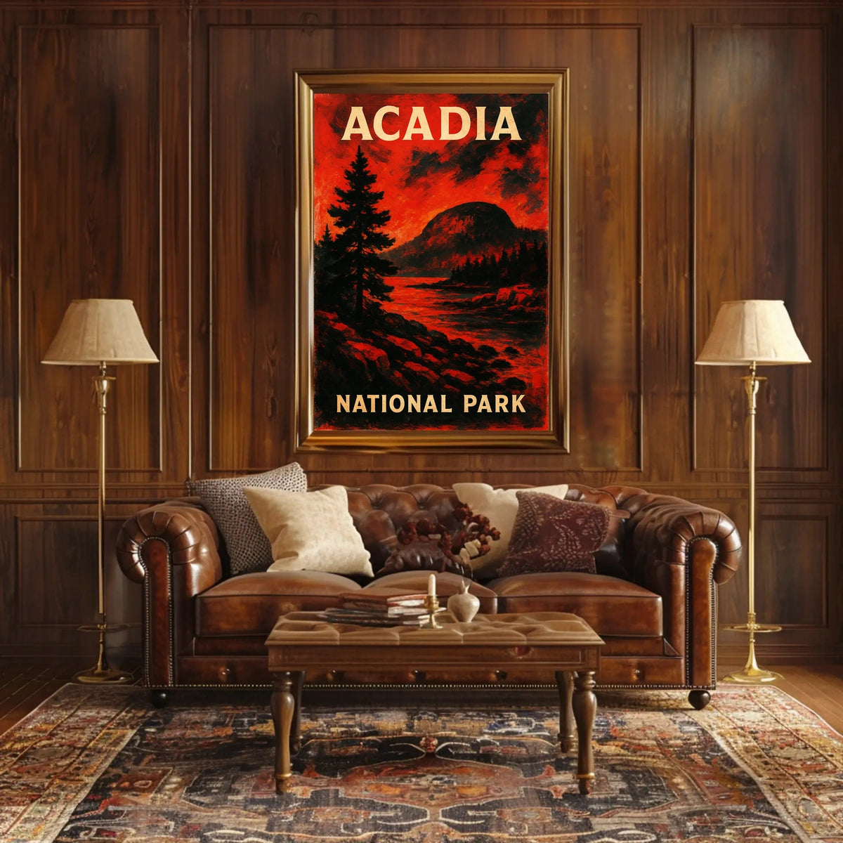 Acadia National Park Scenic Vintage Wanderlust Poster