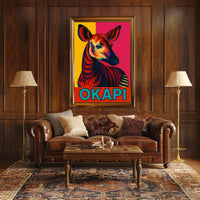 Vibrant Okapi Portrait Poster