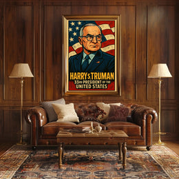 Harry S Truman 33rd President Poster Wall Art Vintage