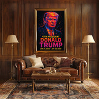 Trump Modern Resolve Neon Futurism Poster