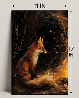 Enchanted Fox By The Fire William Morris Art Poster