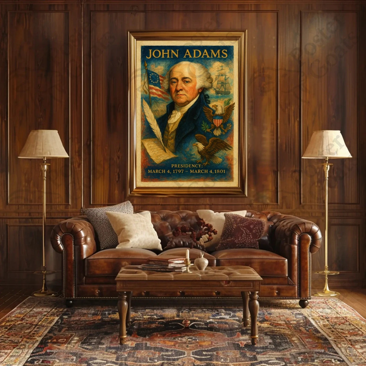 John Adams Historic Patriotic Art Historical or Presidential Poster