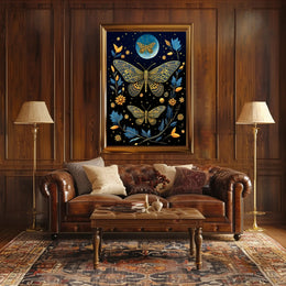Ethereal Moths in Nature-Inspired Artistic Poster