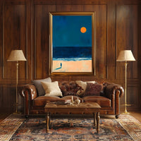 Solitary Reflection Seaside Poster Minimalist Art Print