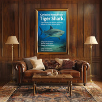 Curiosity Meets Power Tiger Shark Poster PosterGoat