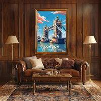 London Tower Bridge Travel Poster