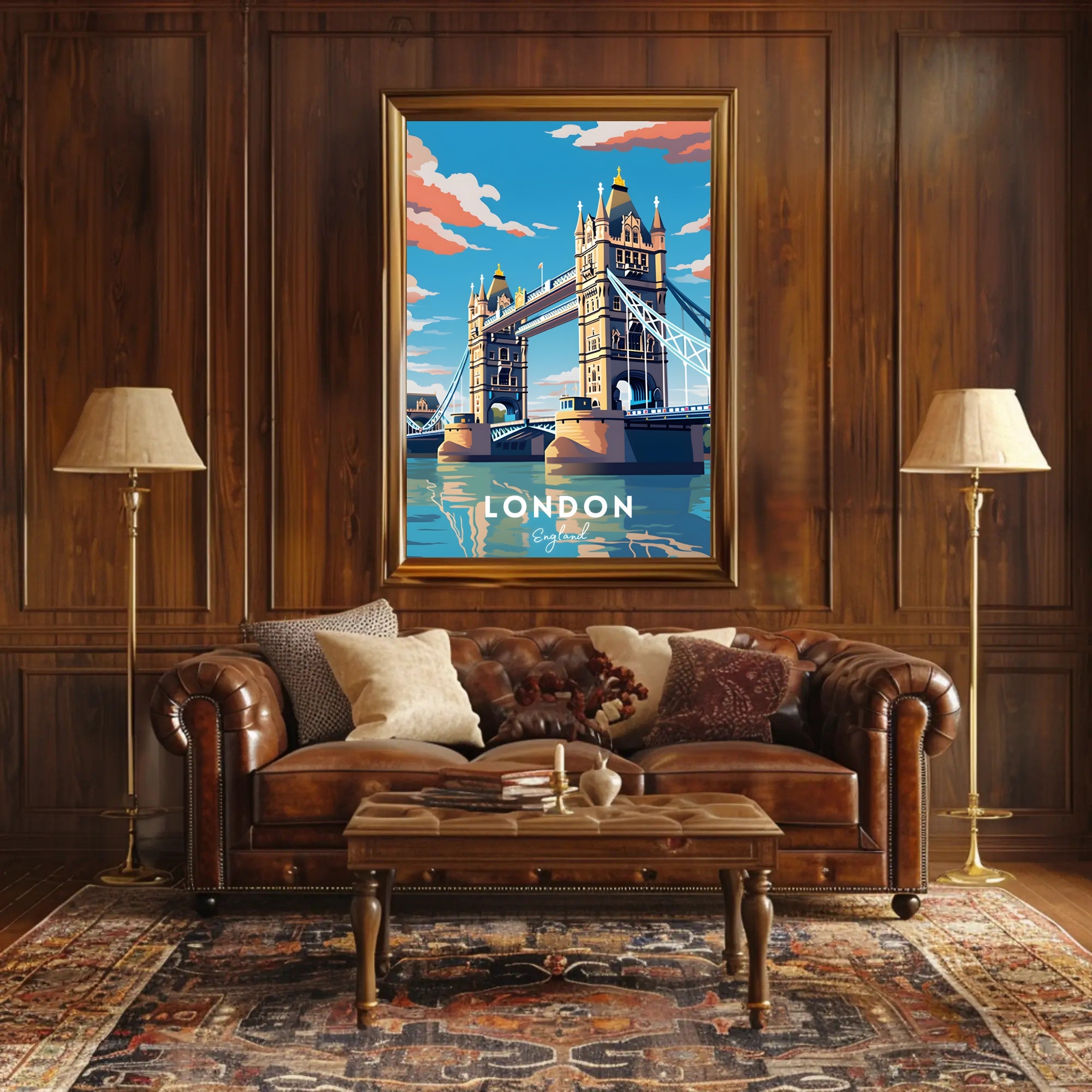 London Tower Bridge Travel Poster