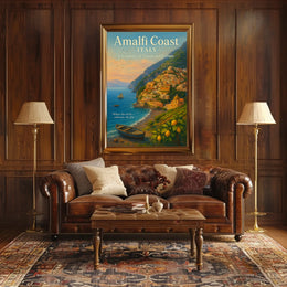 Amalfi Coast Tranquility: Classic Travel Poster Art