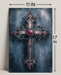 Gothic Cross With Jewels Poster