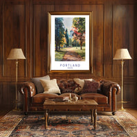 Portland Park in Watercolor: Urban or Cityscape Poster PosterGoat