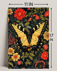 Butterfly and Floral Symphony Art Poster