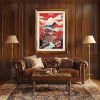 Gifu Japan Scenic Landscape Travel Poster