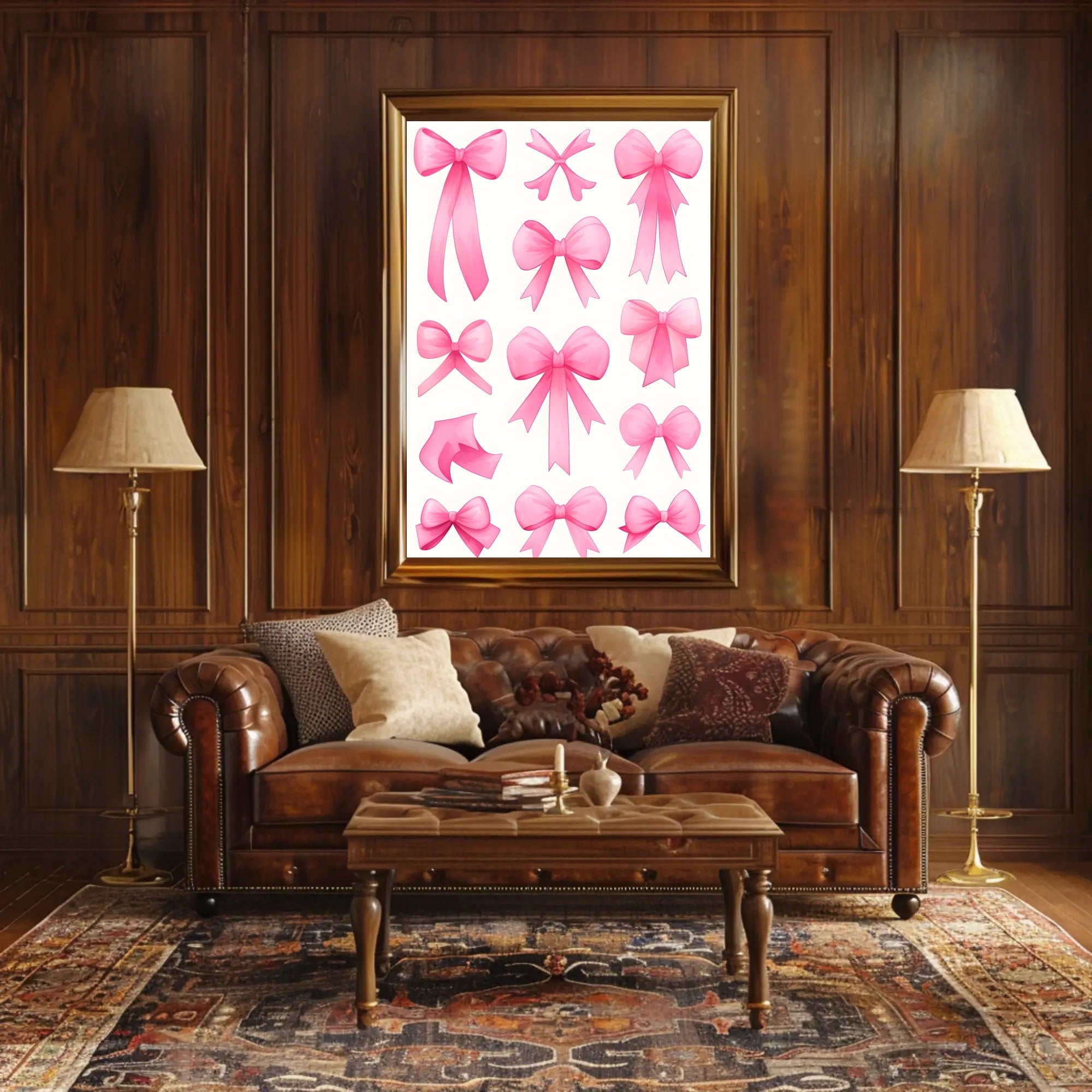 Pink Bow Collection Poster Wall Art Print