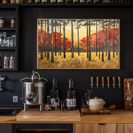 Autumn Forest Serenity: Modern Impressionistic Art Poster