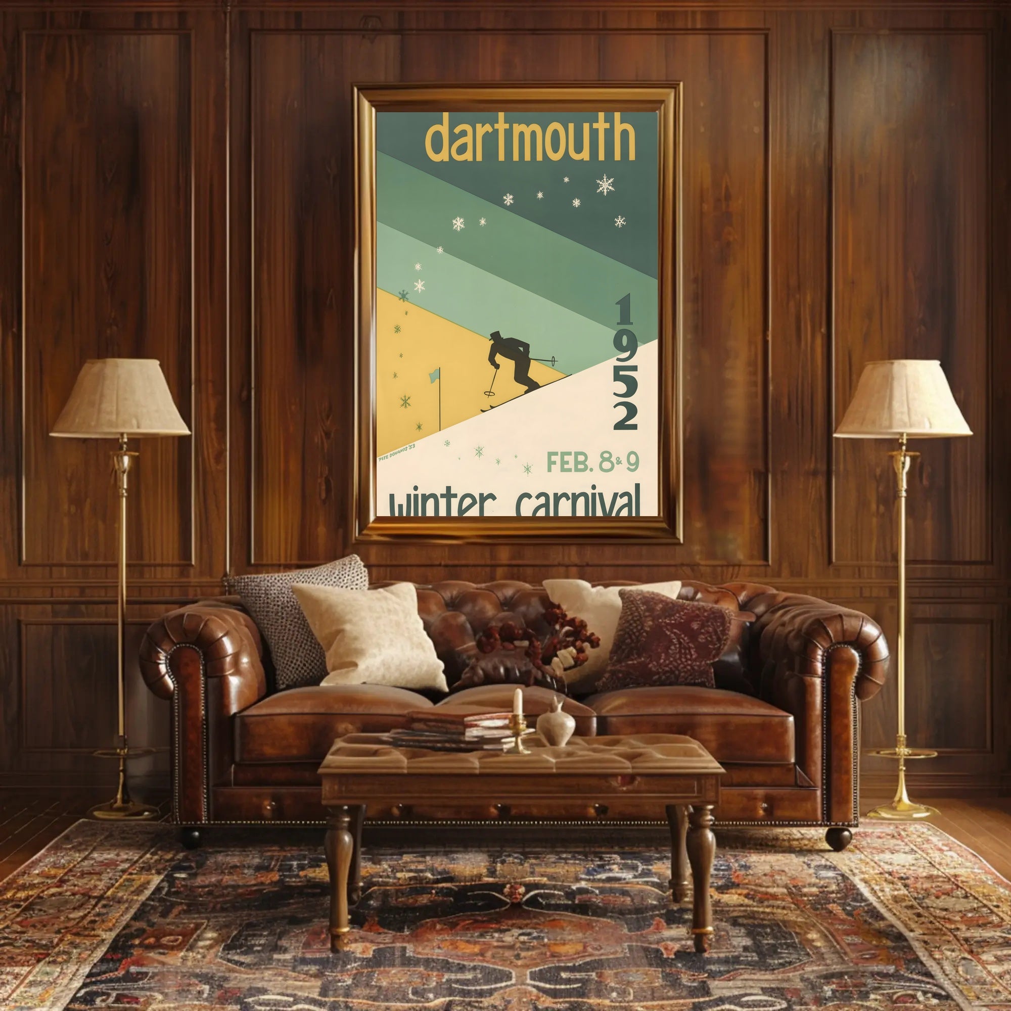 Dartmouth Winter Carnival 1952 Vintage Sports Poster PosterGoat