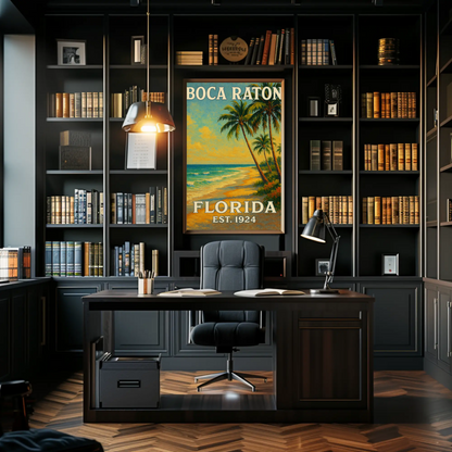 Boca Raton Florida Tropical Beach Palms Poster