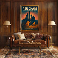 Abu Dhabi Skyline Art Futuristic Cityscape Travel Poster