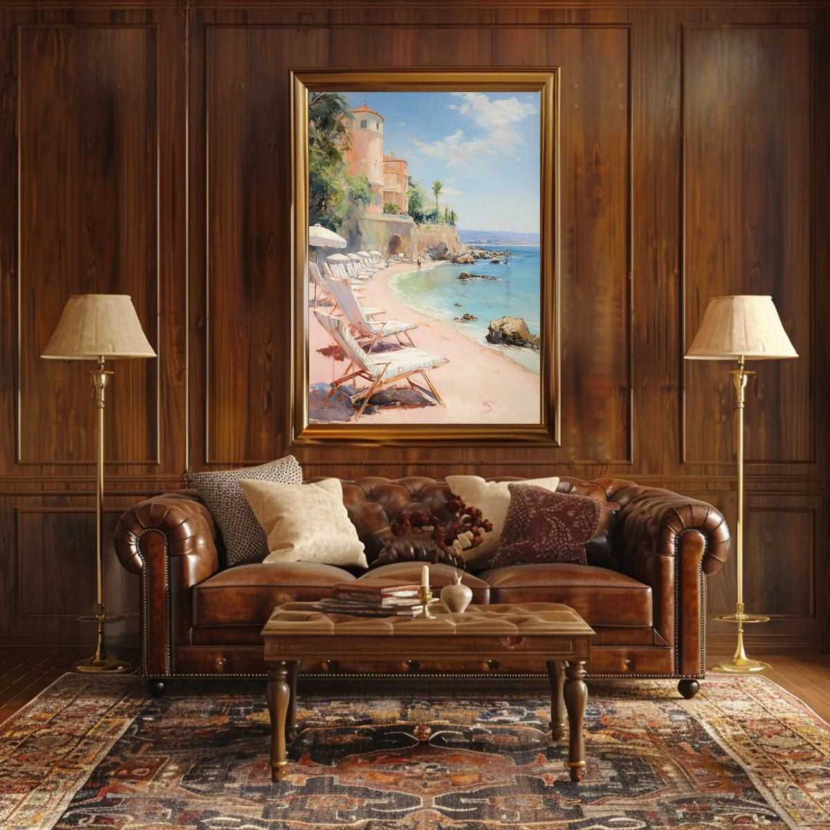 Serene Mediterranean Beach Escape Travel Poster