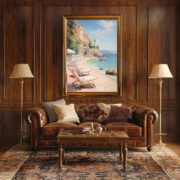 Serene Mediterranean Beach Escape Travel Poster