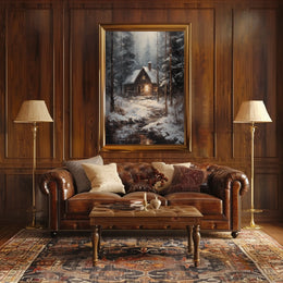 Winter Cabin Retreat Poster