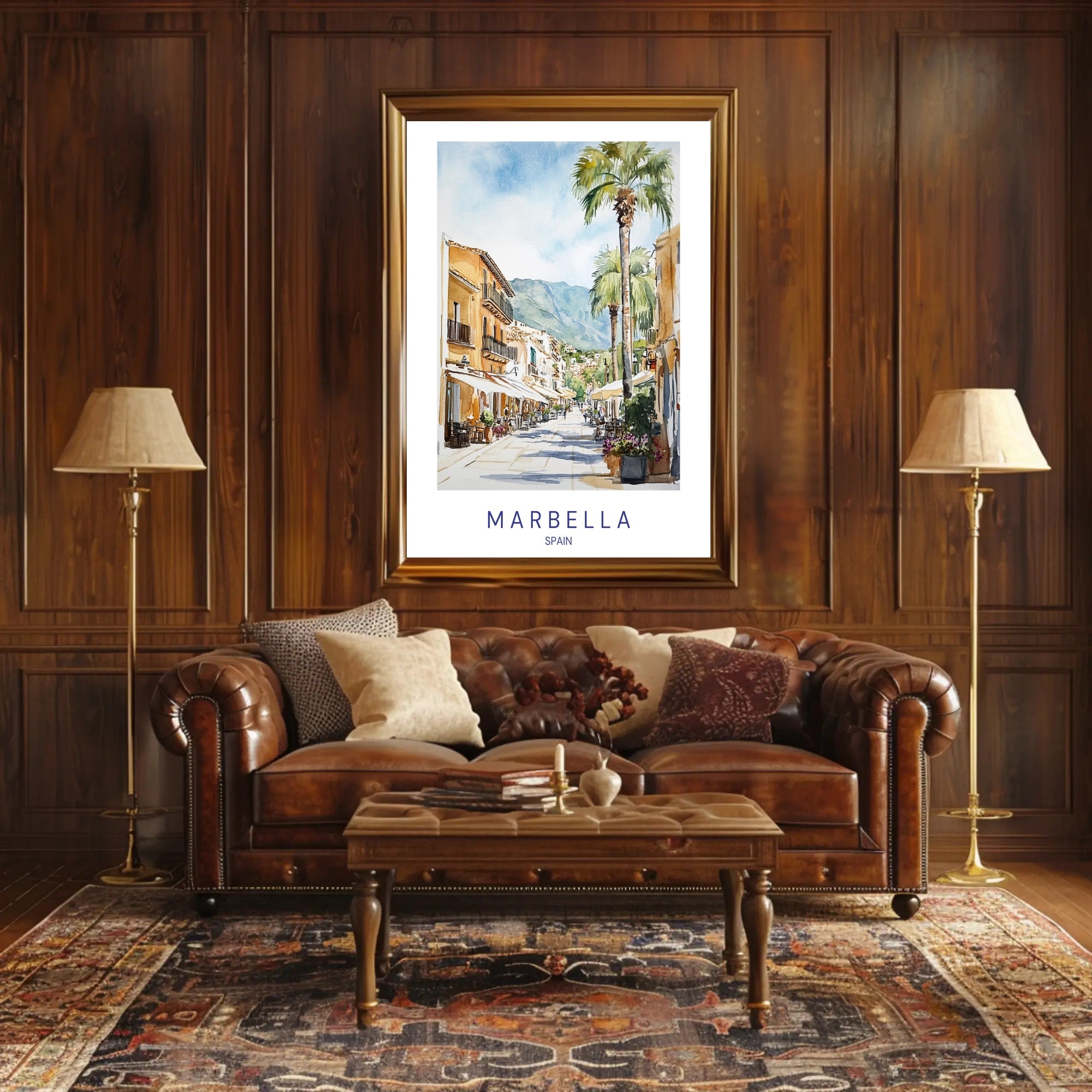 Marbella Street Scene Poster PosterGoat