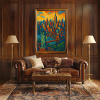 New York City Skyline Poster Vibrant Modern Wall Art