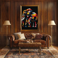 Colorful Geometric Elephant Poster