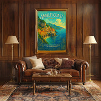 Amalfi Coast Vintage Italian Art Poster Print