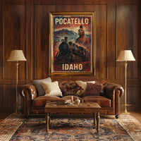 Pocatello Idaho Locomotive Vintage Cultural Heritage Steampunk Collector Railroad Historical Poster