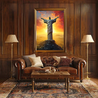 Christ the Redeemer Vibrant Landmark Travel Poster