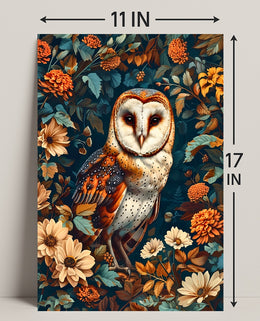 Enchanted Owl In Bloom William Morris Art Poster