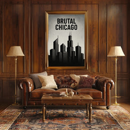 Bold Black-and-White Chicago Skyline Urban or Cityscape Poster