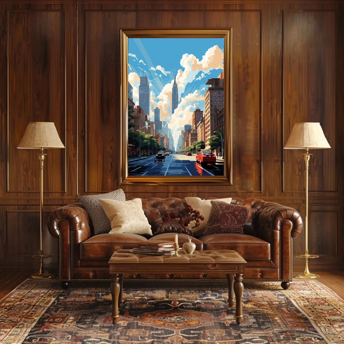 Lively Urban New York Scene Travel Poster