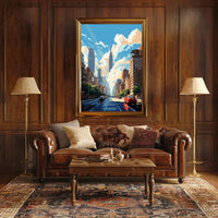 Lively Urban New York Scene Travel Poster