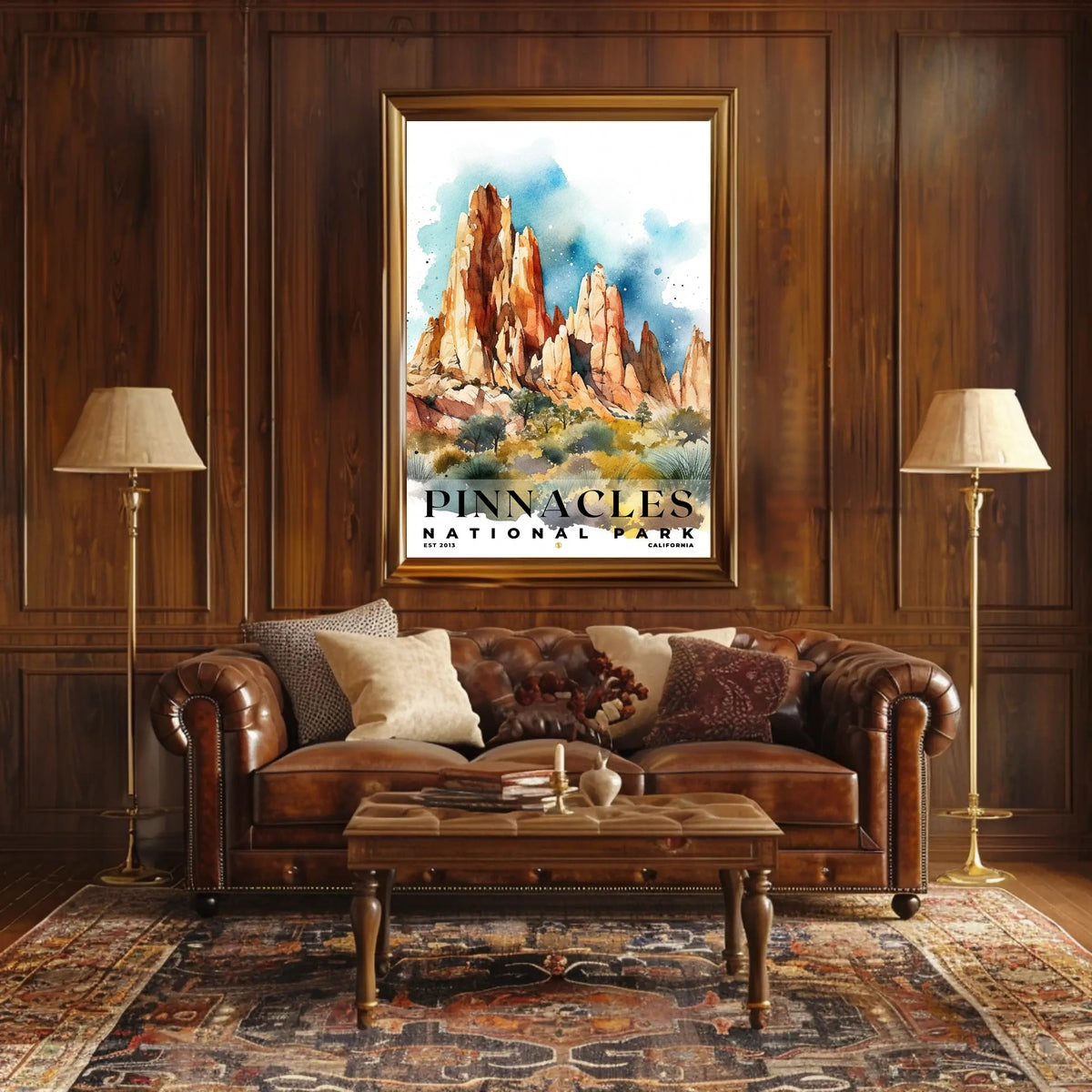Pinnacles Watercolor Wall Art Poster