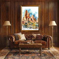 Pinnacles Watercolor Wall Art Poster